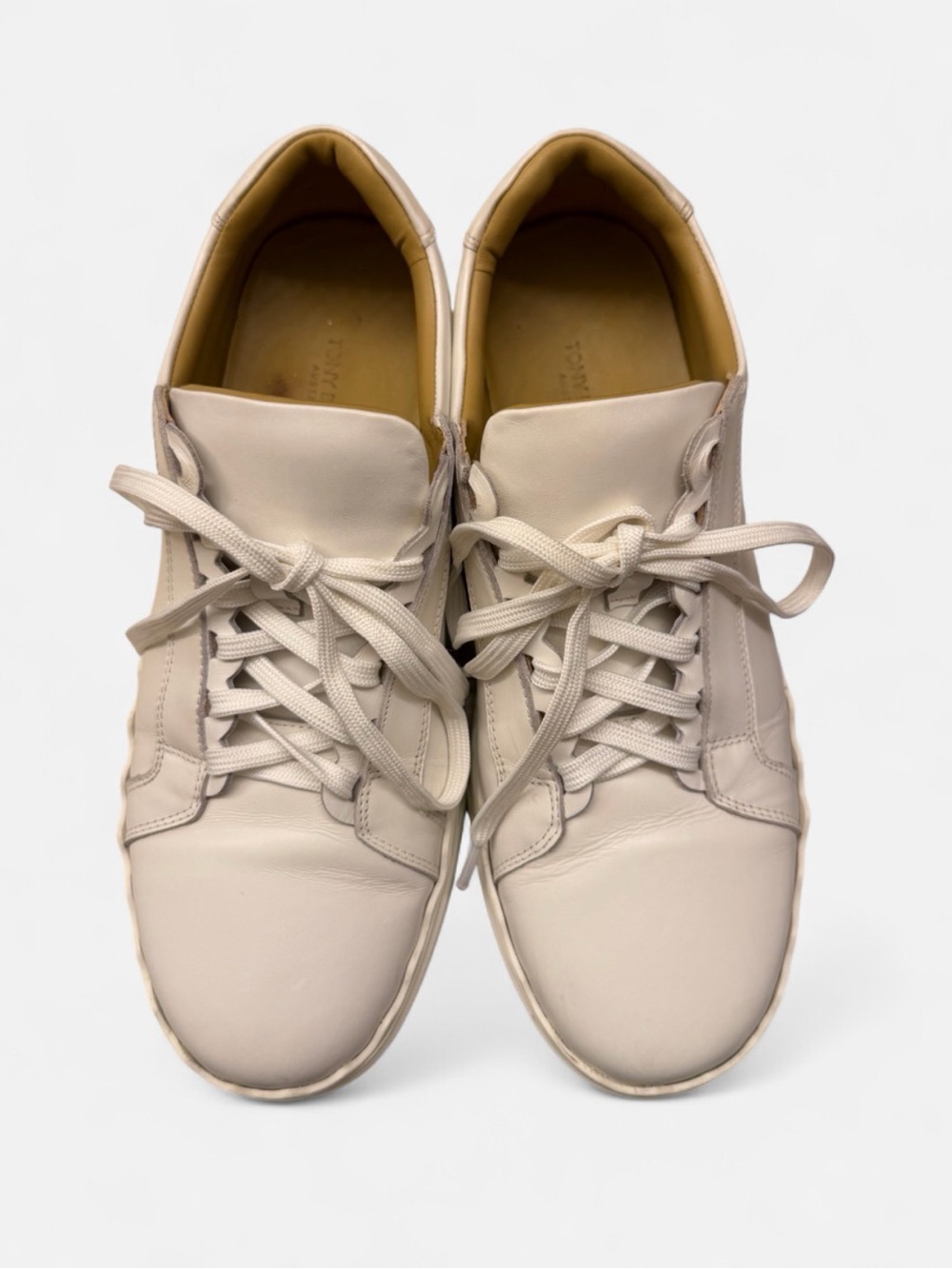Tony Bianco White Leather Low Top Sneakers Size 38